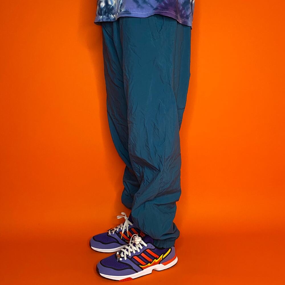 Vintage 90s Head Track Pants Mens L Teal Polyester Joggers Lined